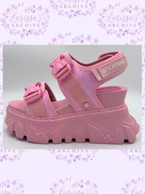 Anthony Wang | "Goose Berry 03" Pink Platform Sandals | Size 7.5